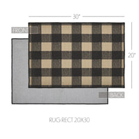 #84759  Black & Tan Tavern Check Polyester Rug - Rectangle 20x30In