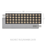 #84761  Black & Tan Tavern Check Polyester Rug/Runner - Rectangle 22x78In
