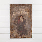 #H214064 Vintage Metal Merry Christmas Santa 🎅 Plaque