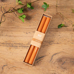 #8C0564  "Burnt Sienna" 10 Inch REAL Wax Taper Candles - Pack of 2