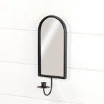 #E234189 Black Metal Mirror Wall Candle Sconce