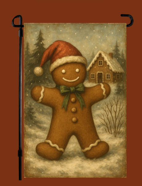 #GF-2549 NEW!! Primitive "Gingerbread Boy" Garden Flag