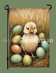 #GF-1083 "Little Prim Chick & Eggs" Garden Flag