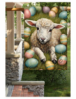 #LF-1116 "Baby Lamb & Easter Eggs" House/Yard Flag