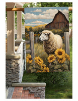 #LF-1099 "Sheep & Sunflowers" House/Yard Flag