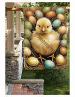 #LF-1084 "Calvin Chick & Eggs" House/Yard Flag
