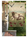 #LF-2502 "Bike On The Bay" Large  Yard/House Flag
