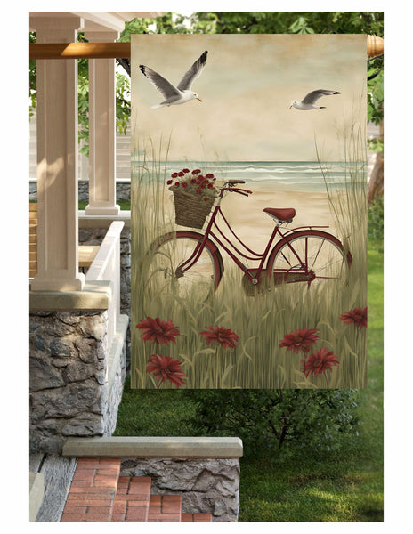 #LF-2502 "Bike On The Bay" Large  Yard/House Flag