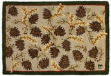 #965CNW "Northwoods Cones" 2x3 Hooked Wool Rug