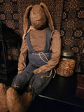 #PCDF31 ARNETT'S SITTING RABBIT 🐰Wearing Blue Suspender Pants