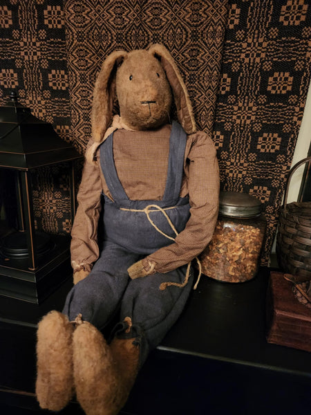 #PCDF31 ARNETT'S SITTING RABBIT 🐰Wearing Blue Suspender Pants