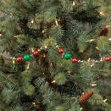 WS202405  72In Red, Green & Silver Bead & Tinsel Garland