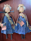 #26MA-LL Primitive Large "Lady Liberty" With Striped Dress by MOSES ALLEN COLLECTION