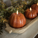 #NY236443 Primitive 4 Inch Orange 3D Flame Tall Pumpkin Candle