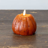 #NY236443 Primitive 4 Inch Orange 3D Flame Tall Pumpkin Candle