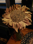 #PCDF54 Primitive Wool Hooked Sunflower 🌻On Bed Spring