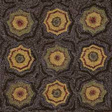 #HSD121875 Primitive "Lily Pad" Wool Hooked Rug