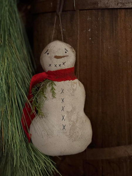 #RNM Primitive SNOWMAN Ornament By Dawn's Attic Treasures
