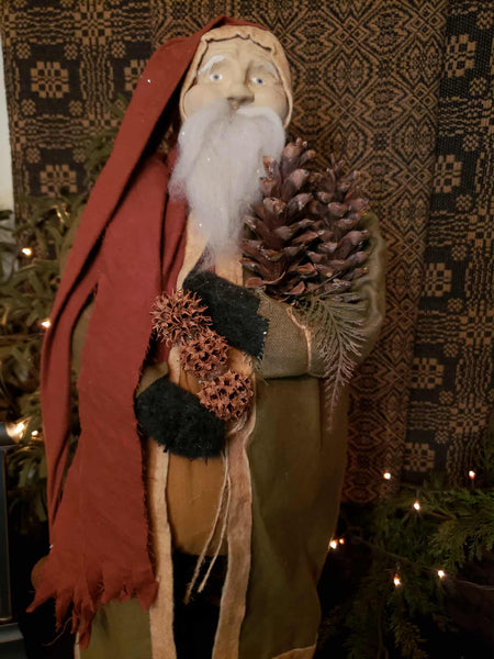 #PCDFAS11 ARNETT'S SANTA 🎅 Jolly Santa Holding Pinecones & Sweet Gum