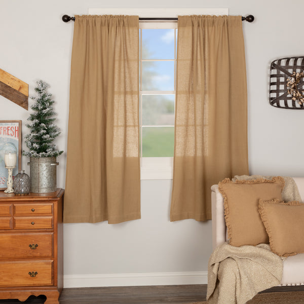 #17478 Burlap Natural Short Panel Set of 2 63x36