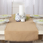 #9551 Burlap Natural Runner Fringed 13x48