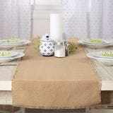 #9551 Burlap Natural Runner Fringed 13x48