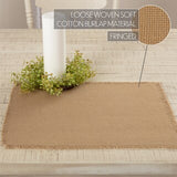 30633 Burlap Natural Placemat Fringed 12x18In