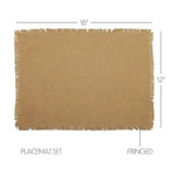 #30633 Burlap Natural Placemat Fringed 12x18In