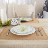 #30633 Burlap Natural Placemat Fringed 12x18In