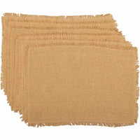 #30633 Burlap Natural Placemat Fringed 12x18In