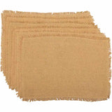#30633 Burlap Natural Placemat Fringed 12x18In