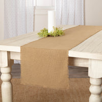 9552 Burlap Natural Runner Fringed 13x72In