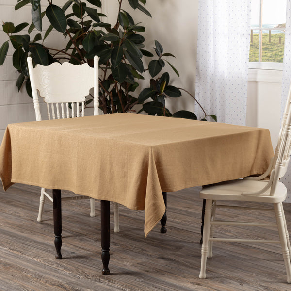 9554 Burlap Natural Table Cloth 60x60In