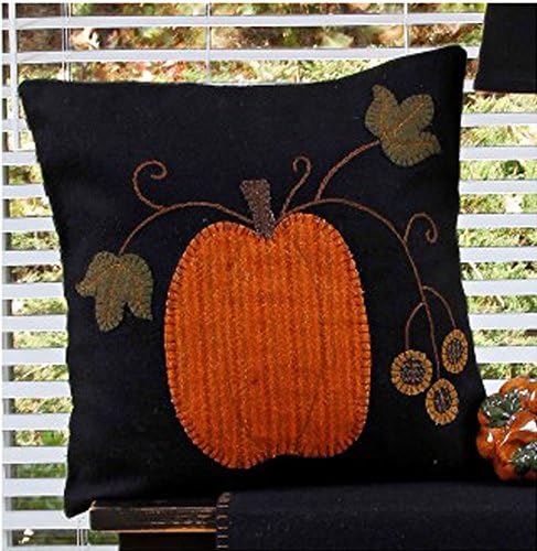 PLAR00J3 Wool Appliqué Pumpkin 🎃 Pillow