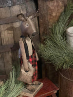 #DAWW2 Primitive Deer 🦌 Buckley Wearing Buffalo Check Suspender Pants (Handmade in USA)
