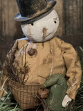 #DAWW3 Primitive Snowman "Rob" ⛄️ Wearing Plaid Pants and Top Hat (Handmade in USA)