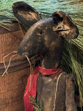 #DAWW4 Primitive Holiday Mouse 🐭 "Roger Holding Ice Skates (Handmade in USA)