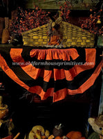 MB11 Primitive Halloween Orange and Black Bunting