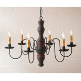 9103H12 GETTYSBURG HARTFORD BLACK W/RED STRIPE CHANDELIER