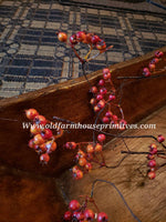 #41252B-OR Primitive Realistic Orange Bittersweet Twig Garland  #1 Seller