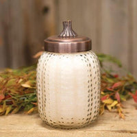 #JPUM143 Large White Pumpkin Chata Jar Candle