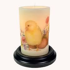 6VP-SCE/V  6In Spring chick 🐥 Chick & Eggs Candle Sleeve Vanilla