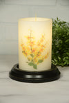 6VP-YFB/AV  6In Yellow Forsythia Bouquet-Antique Candle Sleeve Vanilla  💐