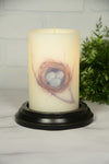 6VP-WRN/V  6In Watercolor Robins Nest -Candle Sleeve Vanilla