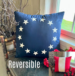 F51MP Vintage Flag Pillow Reversible 18X18 🇺🇸