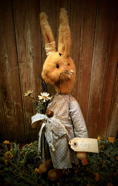 #RMS73 Amy Bunny 🐰Holding Flowers w/ Gray Dotted Dress