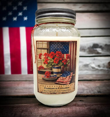 #AMTRJAR24  Farmhouse Cinnamon Mason Jar Candle-24oz