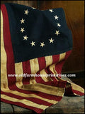 #FL07 Primitive Betsy Ross Flag 17"x 28"