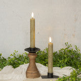 NY213006  7.25In 3D Flame Green Taper Candle-Set of 2