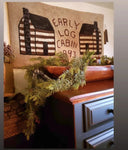 #PCDF38 Primitive Large "EARLY LOG CABIN" 🪵 Hooked Wool Rug ~ Made In USA